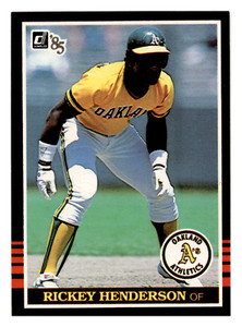 1985 Donruss Rickey Henderson HOF Oakland Athletics #176 NM-MINT