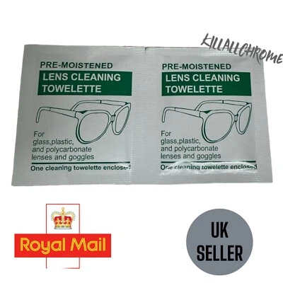 Pre Moist Lens Wipes Optical Glasses Cleaning Phone Screen Camera 13x15cm - Image 1 of 4