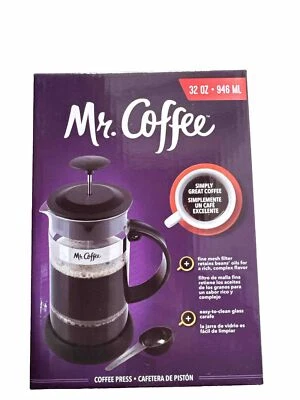 Prensa francesa Mr. Coffee 32 oz con jarra de vidrio nueva en caja sellada Foto 1 de 3