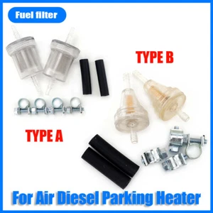 Inline Fuel Filter & Hose & Clip Kit Air Diesel Heater For Car Truck VAN @ - Foto 1 di 12