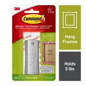 Command 5 lb Universal Picture Hanger, 1 Frame 2 Standard, Gray - Picture 1 of 1