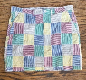 Ralph Lauren Sport Seersucker Madras gonna a righe a quadri taglia 4 classica preppy - Foto 1 di 5