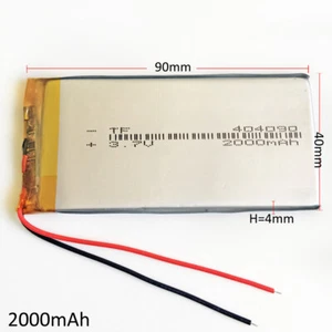 3,7 V 2000mAh LiPo Wiederaufladbarer Akku für Handy GPS DVD Kamera 404090 - Bild 1 von 5