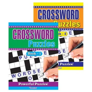 Crossword Puzzle Books - 2 Pack Adults Hard Travel Activity Puzzles Fun Therapy - Imagen 1 de 6