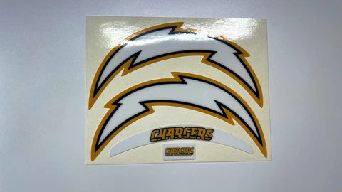 Los Angeles Chargers Oversized Bolt Mini Football Helmet Decal Set Cover