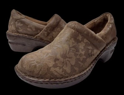 Women's Born Boc Clog Floral Flowers Clogs Size 8-8.5 Tag 8.5 Brown CLEAN - Image 1 of 4
