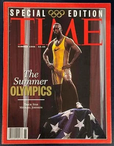 1996 NEWSSTAND TIME MAGAZINE MICHAEL JOHNSON OLYMPICS TRACK SPECIAL NO LABEL - Picture 1 of 2