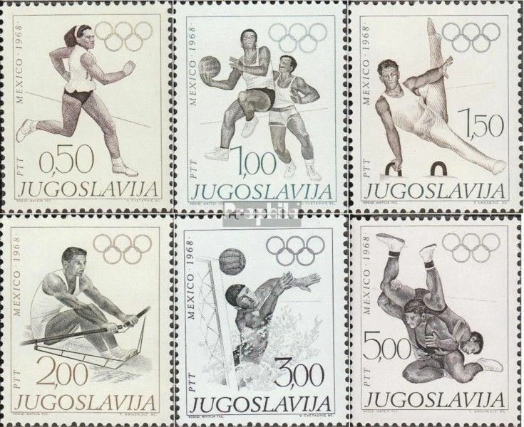 Yugoslavia 1290-1295 como nuevo/MNH 1968 Olímpico Foto 1 de 1