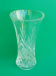 HEAVY CRYSTAL VASE 9 1/2" TALL - Picture 1 of 2