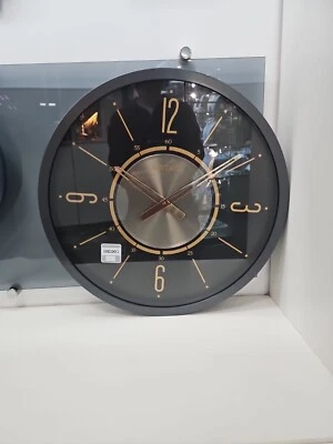 QXA759KLH  NEW SEIKO  20 "ROUND BLACK IRON  FRAME WALL CLOCK  QXA759KLH - Image 1 of 2