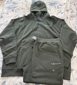 POLO Ralph Lauren FLEECE LOGO HOODED SWEATSUIT BLK SZ 4XLT NWT (JACKET & PANT) - Picture 1 of 10