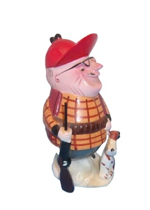 Comical Hunter w/Dog Shotgun Hunting Ceramic Figurine Vintage - Picture 1 of 6