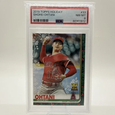 2019 TOPPS HOLIDAY #33 SHOHEI OHTANI PSA 8 - Image 1 of 4
