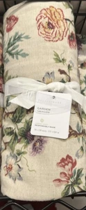 New POTTERY BARN Garden Floral Cotton Linen Tablecloth 70x126"-NWT - Picture 1 of 2