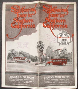 1924 Browns Auto Tours In Southern California Travel Brochure w Graphic Cover - Picture 1 of 4