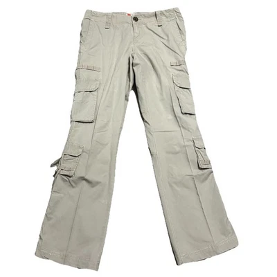 Twill Twenty Two Y2K Cargo Pants Womens 28 Beige Low Rise Fatigues Army Baggy - Image 1 of 4