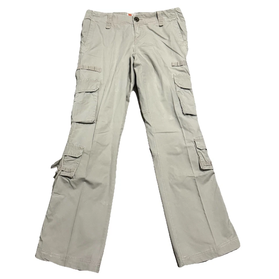 Twill Twenty Two Y2K Cargo Pants Womens 28 Beige Low Rise Fatigues Army Baggy - Image 1 of 4