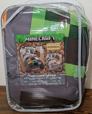 Minecraft Good Vs Evil Reversible Microfiber Twin Comforter 64" x 86" Brand New  - Image 1 of 2