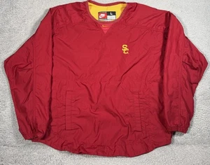 Vintage 90s USC Trojans Nike Team Windbreaker Jacket Mens Large Red Embroidered - Picture 1 of 7
