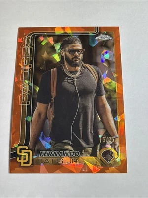 Topps 2025 Cromo Zafiro Naranja Ref Fernando Tatis IV 15/25 SP Variación Imagen Foto 1 de 2