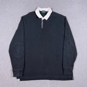 VTG J Crew Shirt Mens XL Oarsman Rugby Polo Long Sleeve Black 90s Y2K - Picture 1 of 11