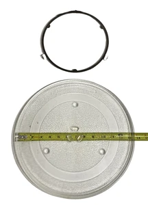 Microwave clear Glass Turntable Plate 13.5" w/ Ring H79 Replacement Tray - USED - Picture 1 of 3