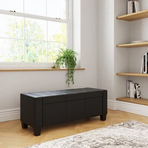 Verona Ottoman Storage Bench Blanket Box Window Seat Bedroom Living Black - Picture 1 of 10