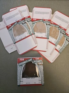 Lot von 5 Original Pure Comb Honey Boxen unbenutzte NOS Ephemera Werbung Dekor - Bild 1 von 7