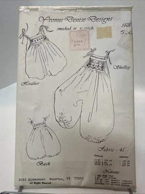 Yvonne Denise Designs Sewing Pattern Sizes 5-6 Smocked Or X-Stitch - Image 1 of 4