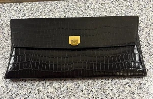 Vintage Etienne Aigner Faux crocodile clutch - Picture 1 of 7