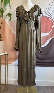 Neu mit Etikett Gap Satin Midi Herbst seidiges Kleid V-Ausschnitt Fit & Flare Taschen Größe XL Tall $ 98 - Bild 1 von 16