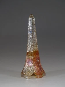 Vintage Deco Jeannette Carnival Glass Marigold Crackle Car Vase c.1920 - Bild 1 von 4