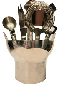 Yamazaki Haataja Bar Set Bucket Crate&Barrel Stainless Steel Preowned *SEE PICS - Picture 1 of 9