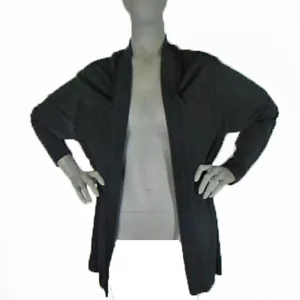 Chicos Size 1 / Medium / 8 Black Open Cardigan Top Lovely Drape Machine Washable - Picture 1 of 9