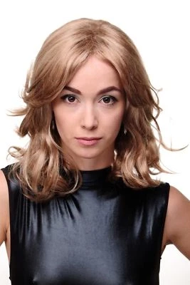 WIG ME UP Peluca de mujer glamurosa voluminosa estilo años 80 marrón rubio mechón GFW1844
