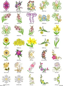 OVER 23,000 DIFFERENT UNSORTED FLORAL Embroidery Machine Design PES ON USB DRIVE - Picture 1 of 16