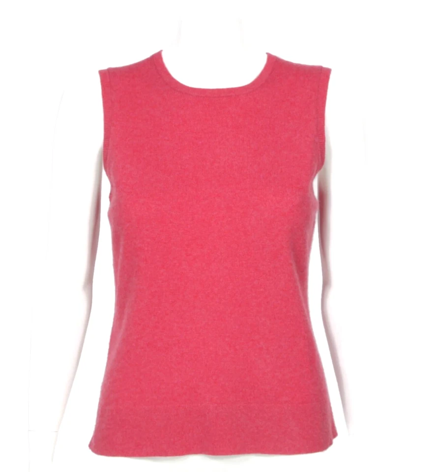 Suéter sin mangas rosa salmón 100 % cachemir ANN TAYLOR para mujer talla M/158 Foto 1 de 4