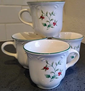 Lot Of 4~Pfaltzgraff Winterberry (USA) Coffee Cup 3 ⅜" Height  - Picture 1 of 4