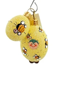 Patricia Breen Easter Egg Masquerade Spring Bees Jeweled Yellow Tree Ornament - Picture 1 of 7