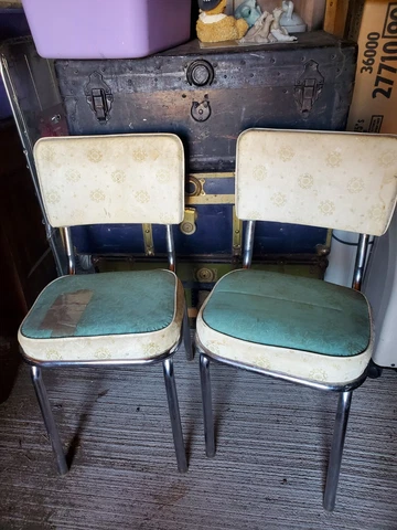 50s/60s Mid Century Chrome Dinette Chair's mcm metal vinyl retro Memphis Cover