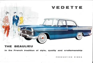 Folleto 1960 para SIMCA VEDETTE The Beaulieu and The Chambord automóviles, coches - Imagen 1 de 4
