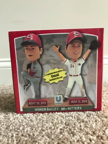 2014 Cincinnati Reds DUAL Homer Bailey Bobblehead SGA NEW Cover