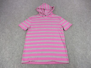Polo Ralph Lauren Shirt Boys Large Pink Gray Pony Custom Fit Striped Hooded Kids - Picture 1 of 8
