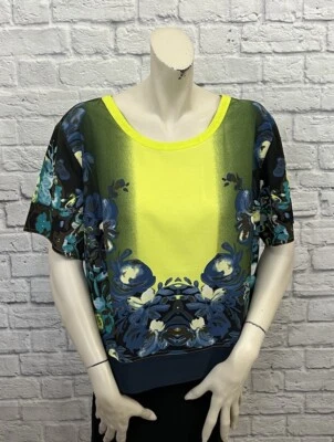 VIEW BY WALTER BAKER TOP MUJER MULTICOLOR ESTAMPADO FLORAL MANGA CORTA TALLA 14 Foto 1 de 4