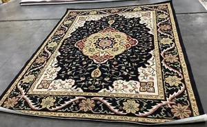 BLACK / CREME 8'-0" x 10'-0" Back Stain Rug, Reduced Price 1172679288 EZC757E-8 - Picture 1 of 4