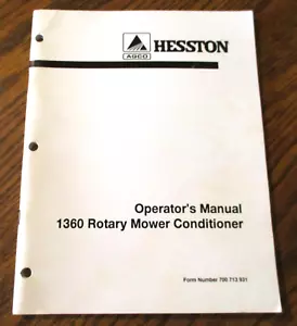 AGCO Hesston 1360 Rotary Mower Conditioner Operators Manual 700713931 Jan 1995 - Picture 1 of 6