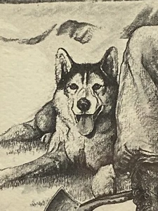 Impresiones vintage en marcos de madera de Doug Linstrand hombre y perro mujer con niño - Imagen 1 de 12