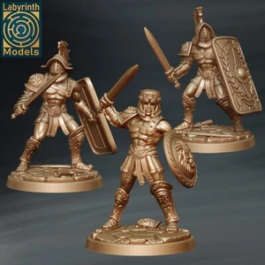 Secutor Gladiators (x6)/TTRPG/Dungeons and Dragons/Labyrinth Miniatures - Picture 1 of 2