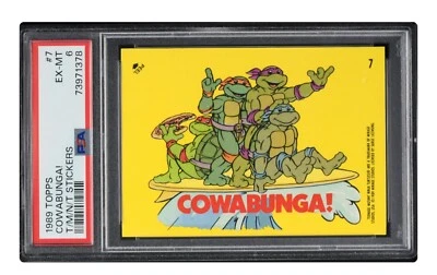 1989 🐢 Topps #7 Teenage Mutant Ninja Turtles Stickers Cowabunga! PSA-6 - Image 1 of 2