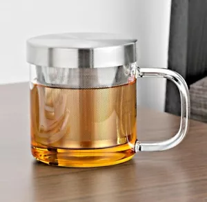 Glass Tea Infuser Mug / Loose Leaf Teapot with Strainer 350ml (Samadoyo) - Picture 1 of 9